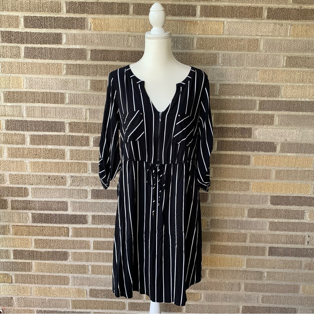 Torrid Black White Striped Dress Size 1X